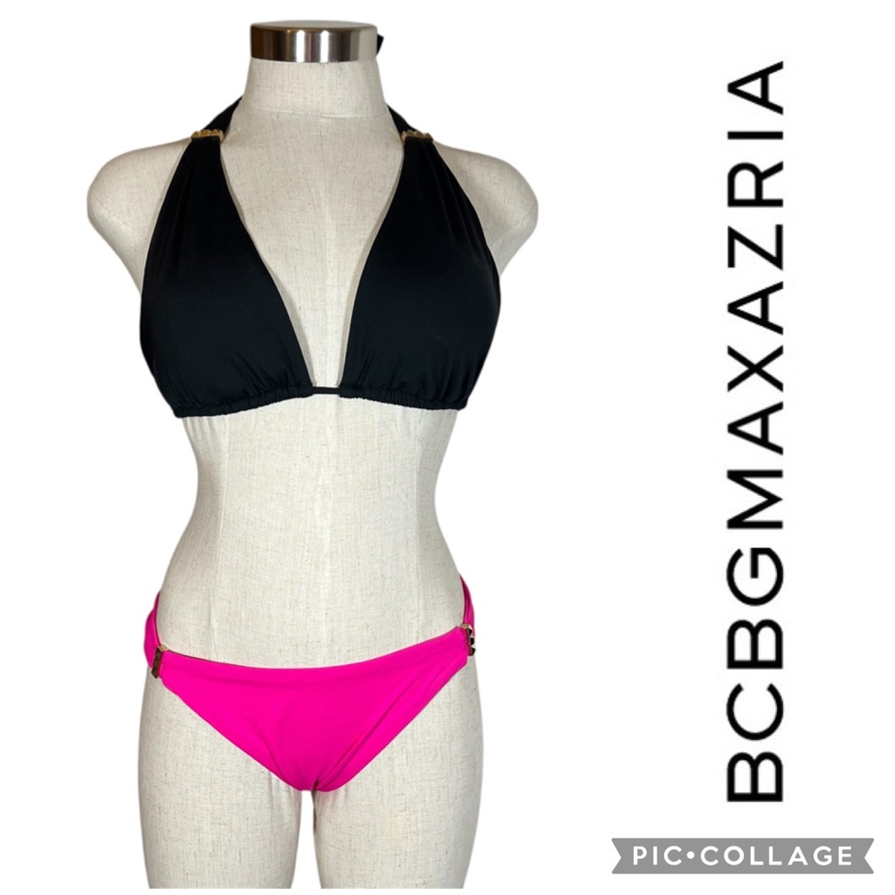 BCBGMAXAZRIA Black and Pink Bikini